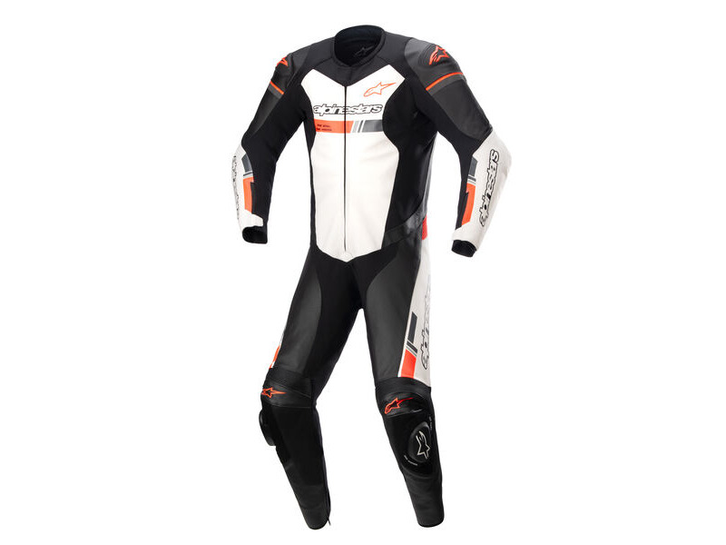 ALPINESTARS GP Force Chaser Leather Suit 1 PC B/W/R Fluo click to zoom image