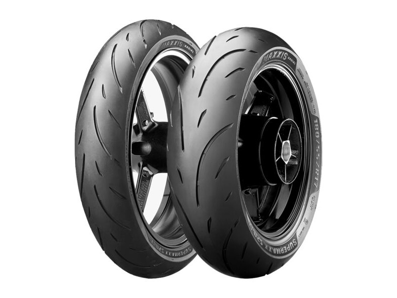MAXXIS SUPERMAXX SPORT MA-SP DUAL COMPOUND MATCHED TYRE PAIR 120/70-ZR17 and 160/60-ZR17 click to zoom image