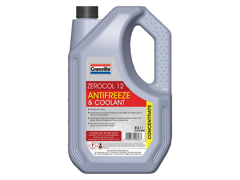 GRANVILLE Zerocol 12 Red Antifreeze Concentrate 5 litre click to zoom image