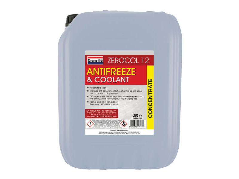 GRANVILLE Zerocol 12 Red Antifreeze Concentrate 20 litre click to zoom image
