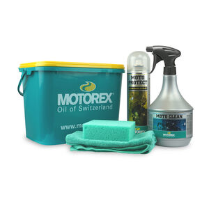 MOTOREX Motocare Kit In Bucket (Motoclean, Moto Protect, Sponge & Cloth) 