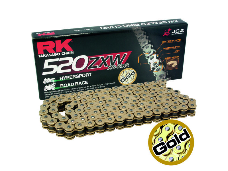 RK CHAINS GB520ZXW-100 Gold XW-Ring Chain click to zoom image