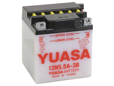 YUASA 12N5.5A3B-12V - Dry Cell, Includes Acid Pack