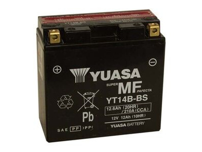 YUASA YT14B-BS-12V MF VRLA - Dry Cell, Includes Acid Pack