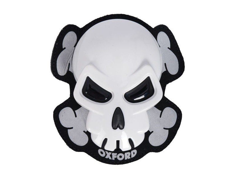 OXFORD Skull Knee Sliders - White click to zoom image