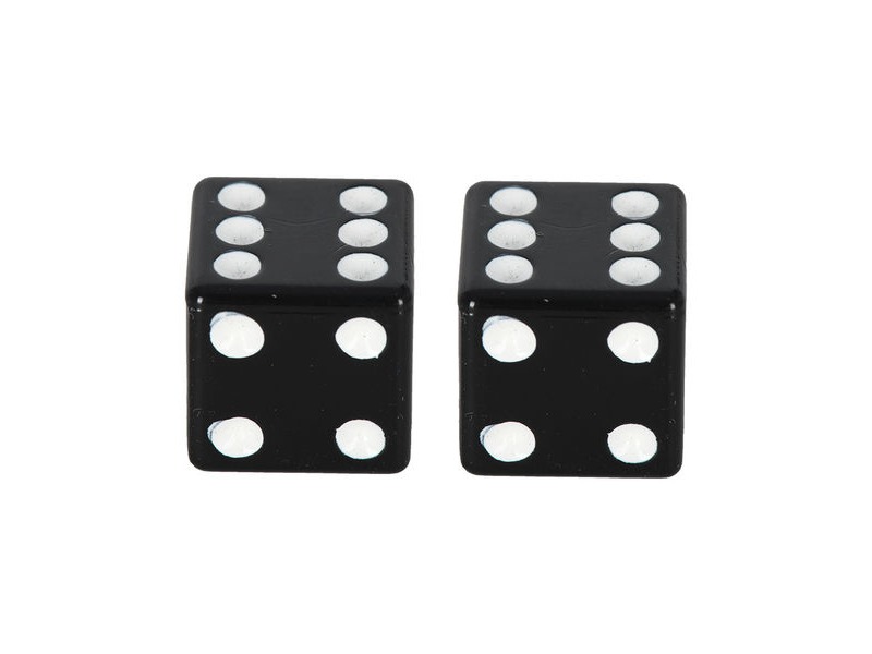 OXFORD Lucky Dice Valve Caps Black click to zoom image