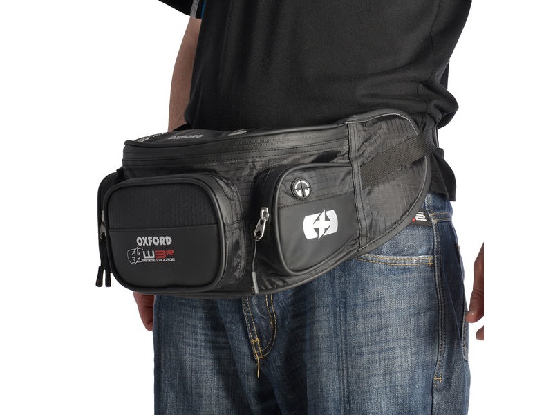 Oxford XW3r 3L Motorcycle Waist Bag – Black Textile (OL866)