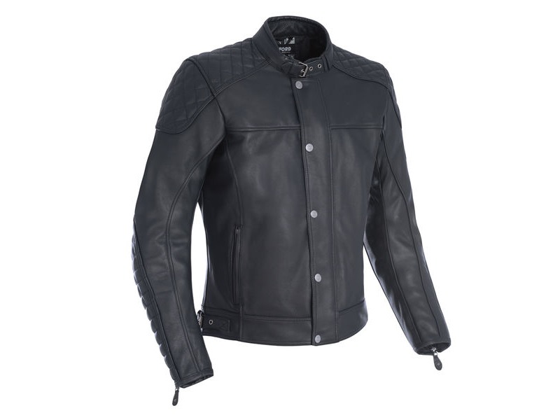 OXFORD Hampton MS Leather Jacket Black click to zoom image