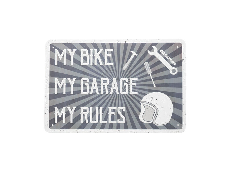 OXFORD Garage Metal Sign: MY RULES click to zoom image