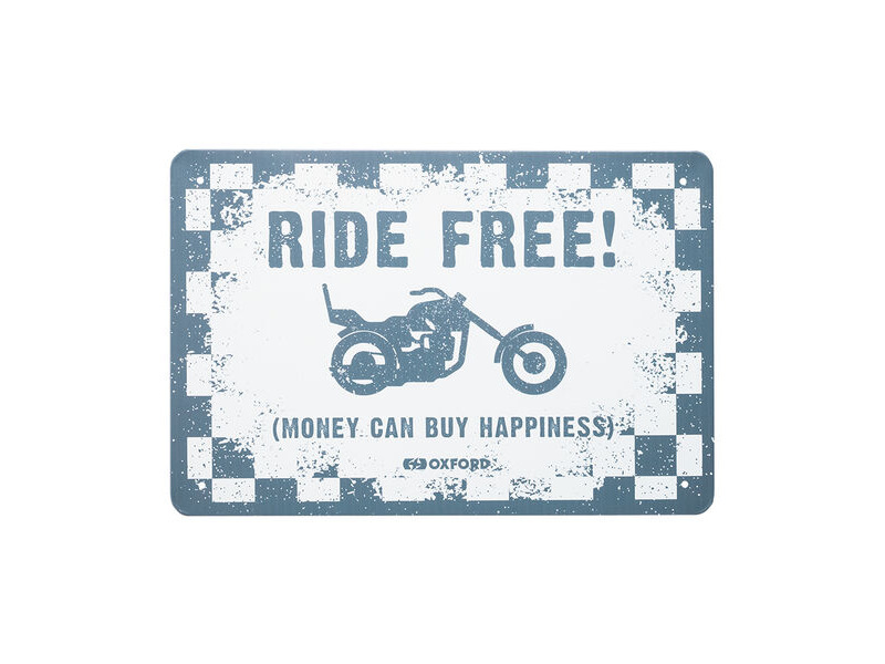 OXFORD Garage Metal Sign: RIDE FREE click to zoom image