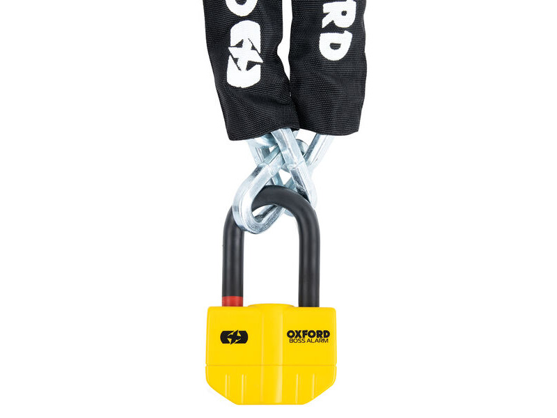 OXFORD Boss Alarm 14mm Yellow + 12mm x 1.2m Chain click to zoom image