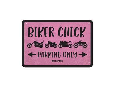 OXFORD Garage Metal Sign: BIKER CHICK