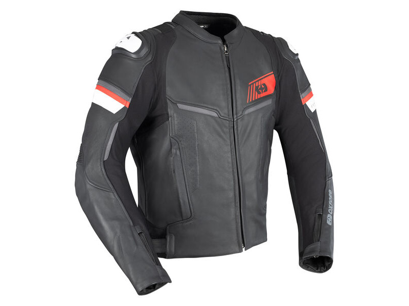 OXFORD Cypher 1.0 Leather MS Jkt Blk/Wht/Red click to zoom image