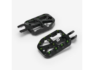 WHATEVERWHEELS Full-E Charged Black Foot Peg Set Green Pins