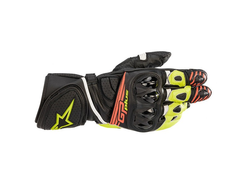 ALPINESTARS Gp Plus R V2 Gloves B/Yell Fluo Red Fluo click to zoom image