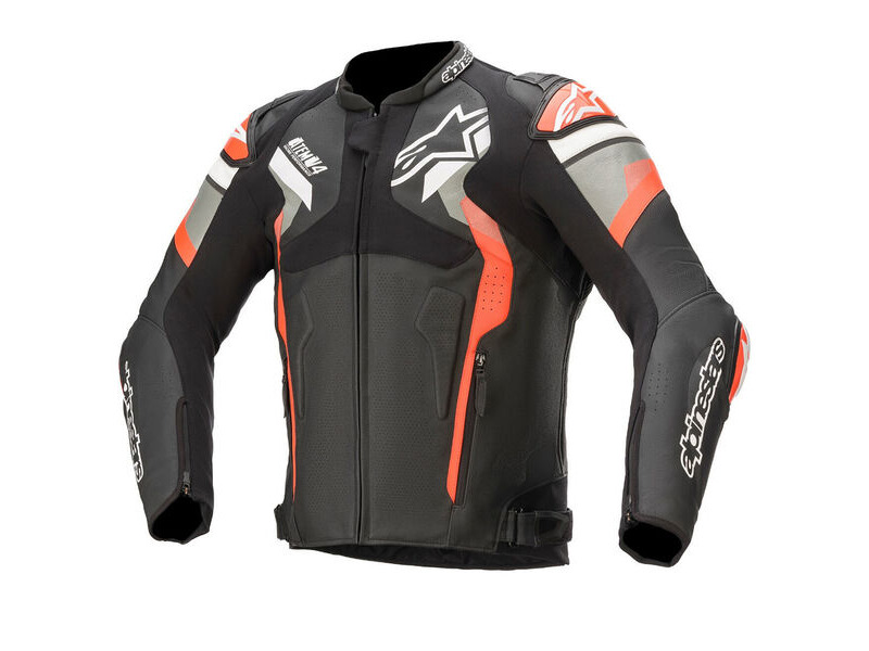 ALPINESTARS Atem v4 Leather Jkt Blk/Gry/Red/Fluo click to zoom image