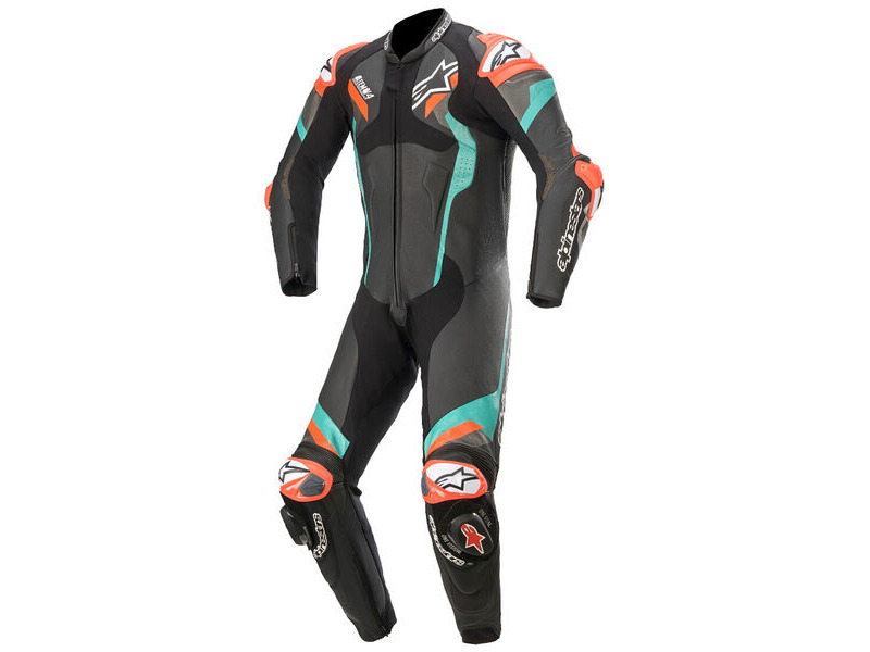 ALPINESTARS Atem v4 Leather 1 Pc Blk/Pet/Red/Flu click to zoom image