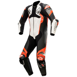 ALPINESTARS Atem v4 Leather 1 Pc Wh/Blk/Red/Flu/Gry 