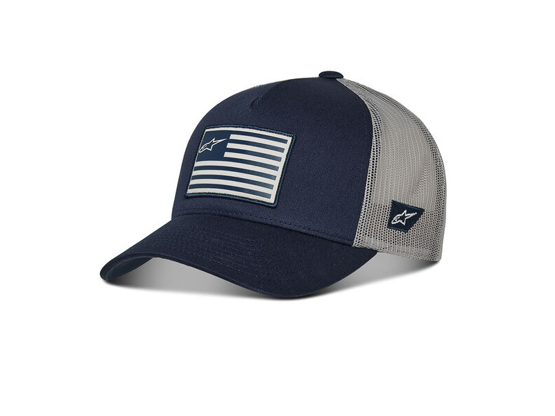 ALPINESTARS Flag Snapback Hat Navy Grey click to zoom image