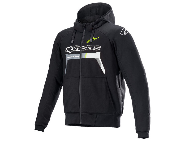ALPINESTARS Chrome Ignition Hoodie Black Yellow Fluo click to zoom image