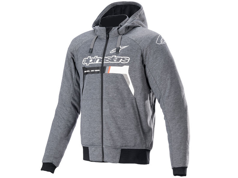 ALPINESTARS Chrome Ignition Hoodie Melange D/Grey White click to zoom image