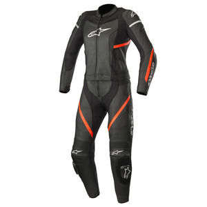 ALPINESTARS Stella Kira 2Pc Leather Suit Black Red Fluo 