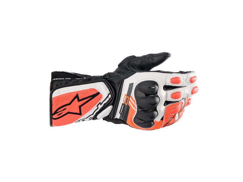 ALPINESTARS Sp-8 V3 Air Gloves Black White Bright Red click to zoom image