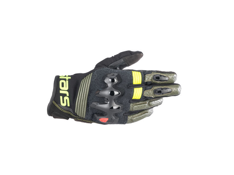 ALPINESTARS Halo Leather Gloves Forest Black Yell Fluo click to zoom image