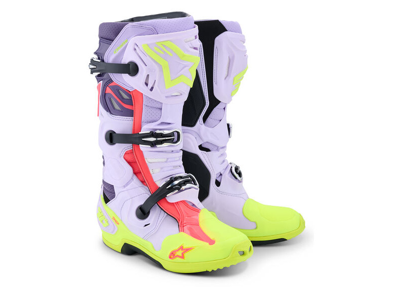 ALPINESTARS Tech 10 Supervented - Purple Yellow Fluo Diva Pink click to zoom image