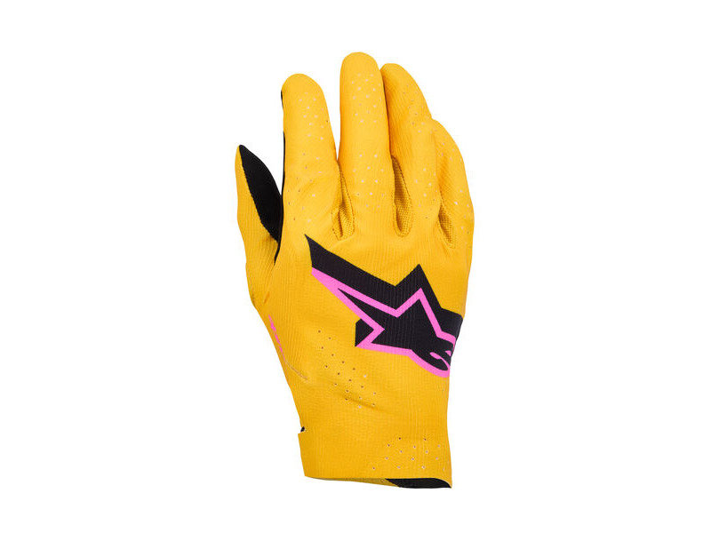 ALPINESTARS Supertech MX Gloves - Gold Black Fluo Pink click to zoom image