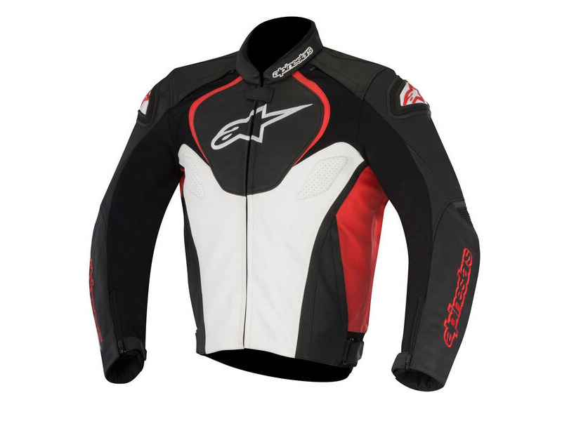 ALPINESTARS Jaws Leather Jacket Blk/Wht/Red click to zoom image