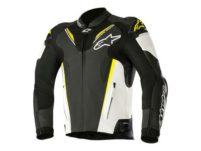 ALPINESTARS Atem V3 Leather Jacket Black White Yellow Flou