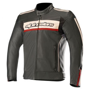 ALPINESTARS Dyno V2 Leather Jacket Black Stone Red 