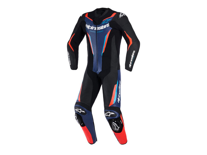 ALPINESTARS GP Force V2 Leather Suit 1PC Black Blue Red Fluo click to zoom image
