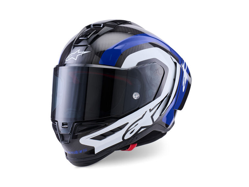 ALPINESTARS Supertech R10 Arius Helmet ECE6 Blk Wt Blu Gls click to zoom image