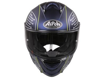 AIROH Spark Flow Fluro Yellow / Blue Circuit Matt