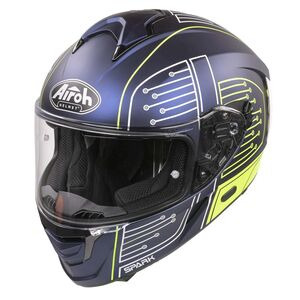 AIROH Spark Flow Fluro Yellow / Blue Circuit Matt click to zoom image