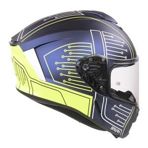 AIROH Spark Flow Fluro Yellow / Blue Circuit Matt click to zoom image