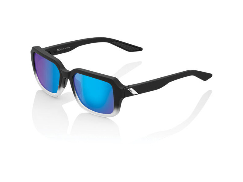100% Ridely - Soft Tact Fade Black - Blue Mirror Lens click to zoom image