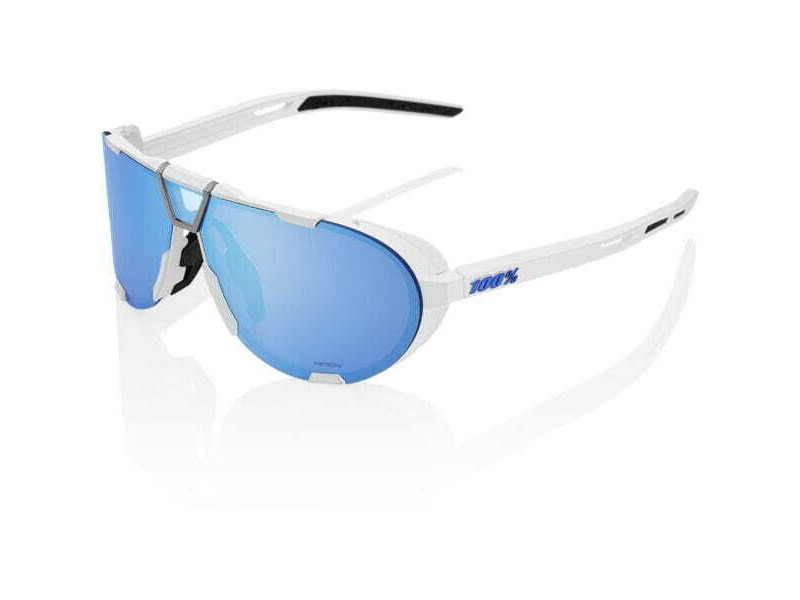 100% Glasses Westcraft - Soft Tact White - HiPER Blue Multi Mirror Lens click to zoom image