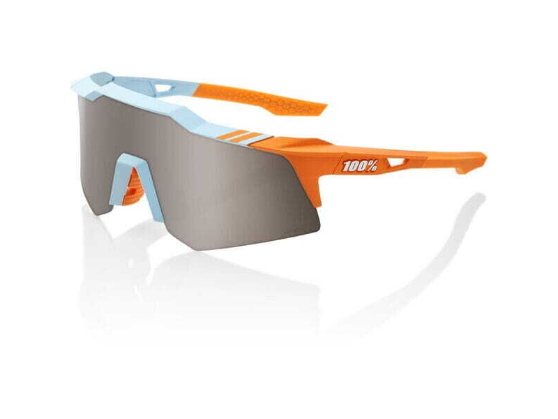 100% Glasses Speedcraft XS - Soft Tact Two Tone - HiPER Silver Mirror Lens click to zoom image