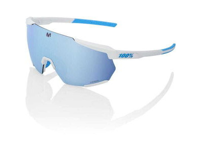 100% Glasses Racetrap 3.0 - Movistar Team White - HiPER Blue Multilayer Mirror Lens