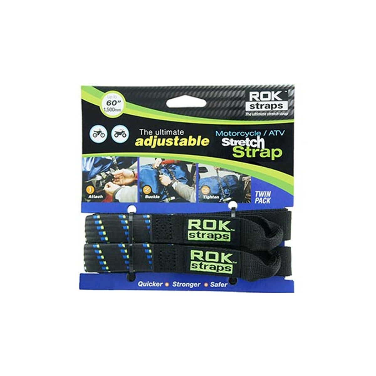 ROK STRAPS Motorcycle Adjustable Stretch Strap Black/Blue/Green 2 Pack  (ROK058) :: £24.29 :: Luggage / Bags :: RACKS / STRAPS :: WHATEVERWHEELS  LTD - ATV, Motorbike & Scooter Centre - Lancashire's Best