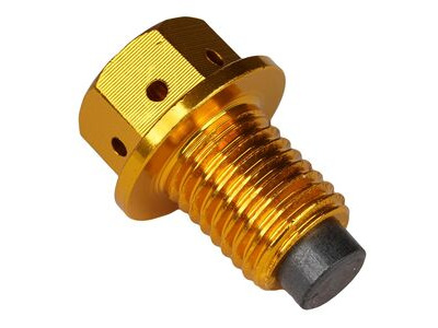 BIKE IT Magnetic Sump Plug Bolt with Oil Cleaning Magnet - M12 (12mm) 1.5 Pitch (Gold)