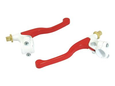 BIKE IT Lever Assembly Universal Short Red Lever/White Perch (Without Mirror Boss)