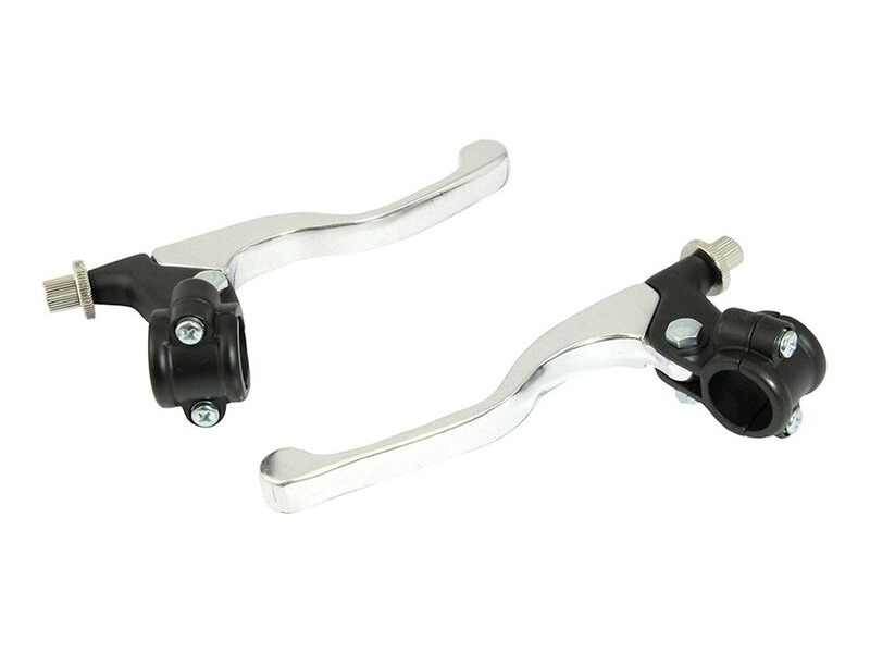 BIKE IT Lever Assembly Universal Short Chrome/ Black Perch (Without Mirror Boss) click to zoom image