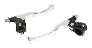 BIKE IT Lever Assembly Universal Short Chrome/ Black Perch (Without Mirror Boss) 