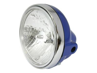 BIKE IT Headlight Universal 7" Round Solid Blue With Diamond Eye Lens 12V 35W