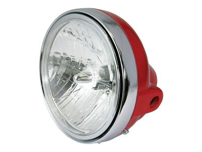 BIKE IT Headlight Universal 7" Round Red With Diamond Eye Lens 12V 35W