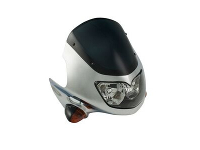 BIKE IT Universal Raptor Fairing Headlight With Indicators Chrome 12V 25/25W